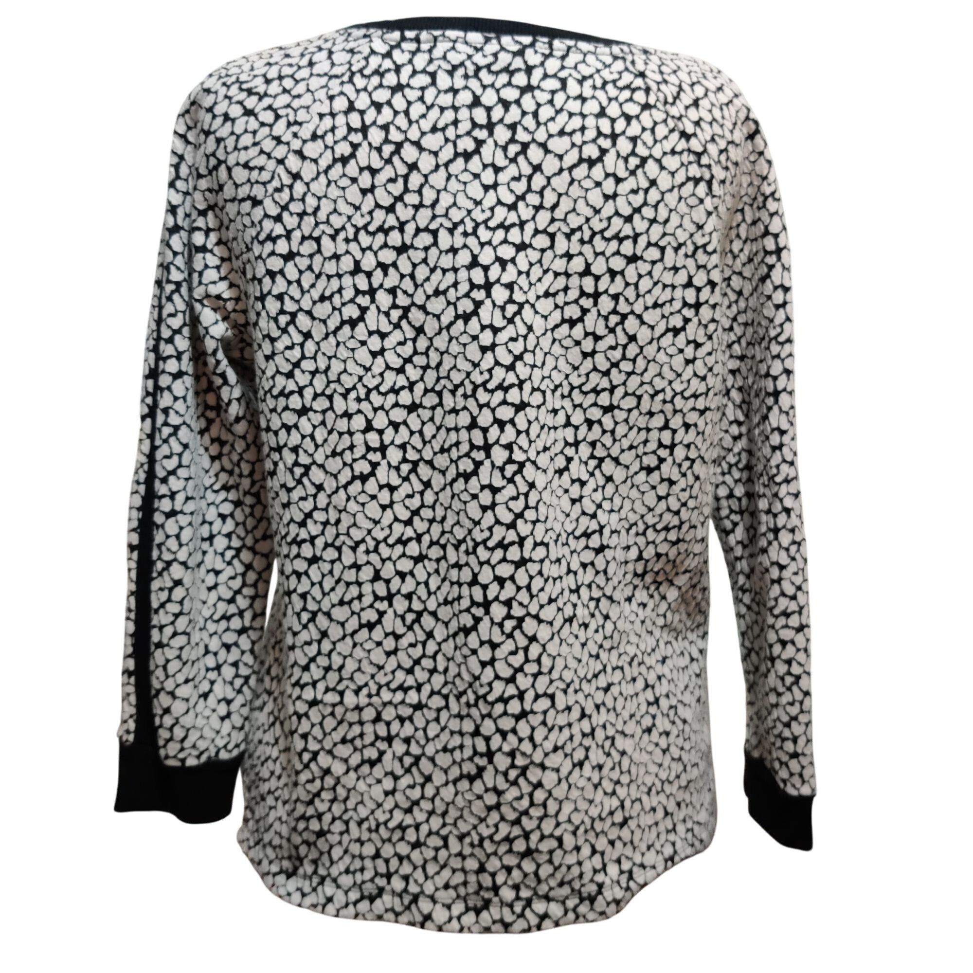 Apt. 9 APT 9 Petite L Black White Textured Animal Print Long Sleeve Size L / US 10 / IT 46 - 6 Thumbnail