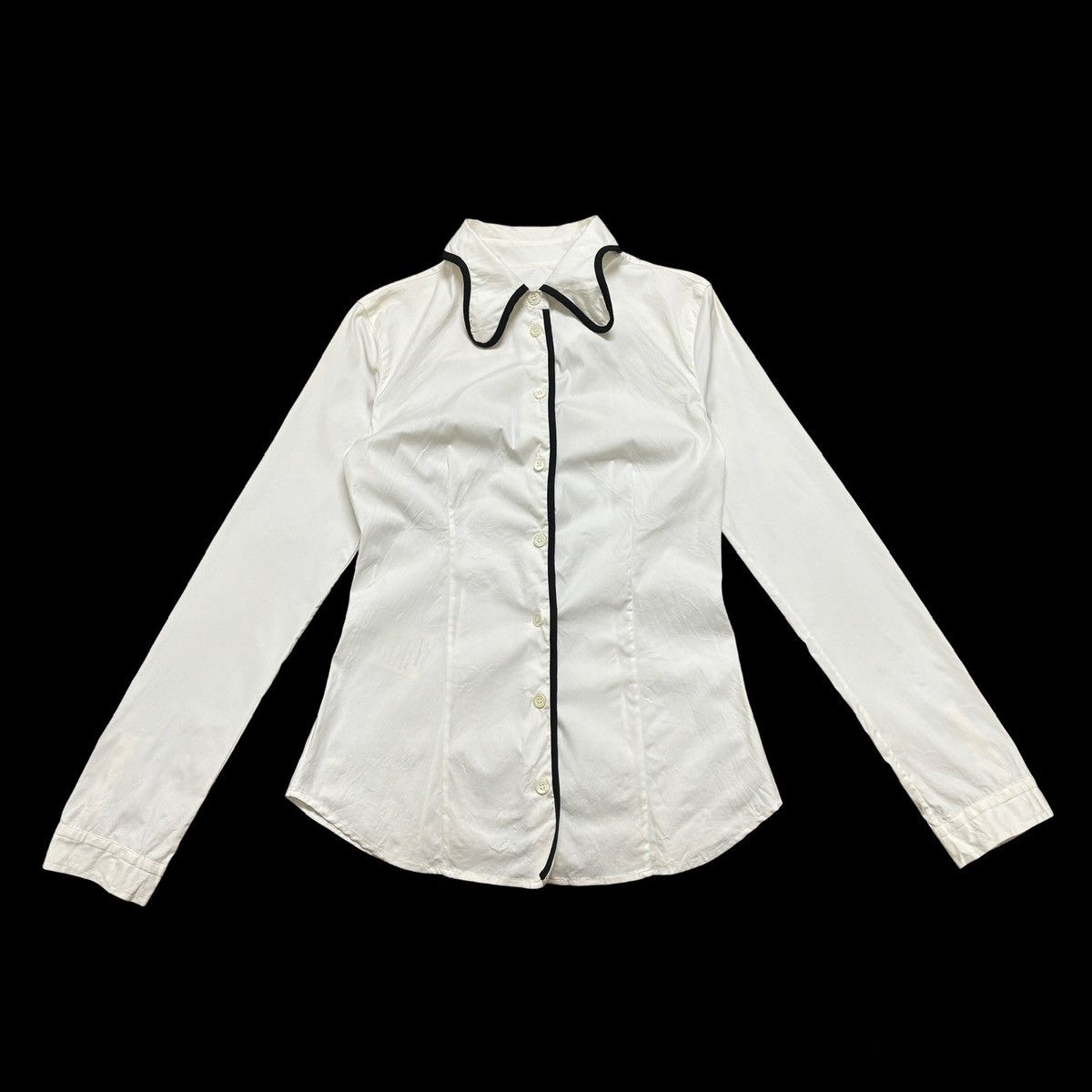 Prada Prada S/S 2008 Fairy Collar Elastic Shirt Size M / US 6-8 / IT 42-44 - 2 Thumbnail