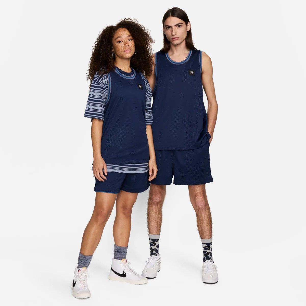 Nike NIKE SB Basketball Jersey Top Blue Gray Reversible Mesh Size US M / EU 48-50 / 2 - 2 Thumbnail