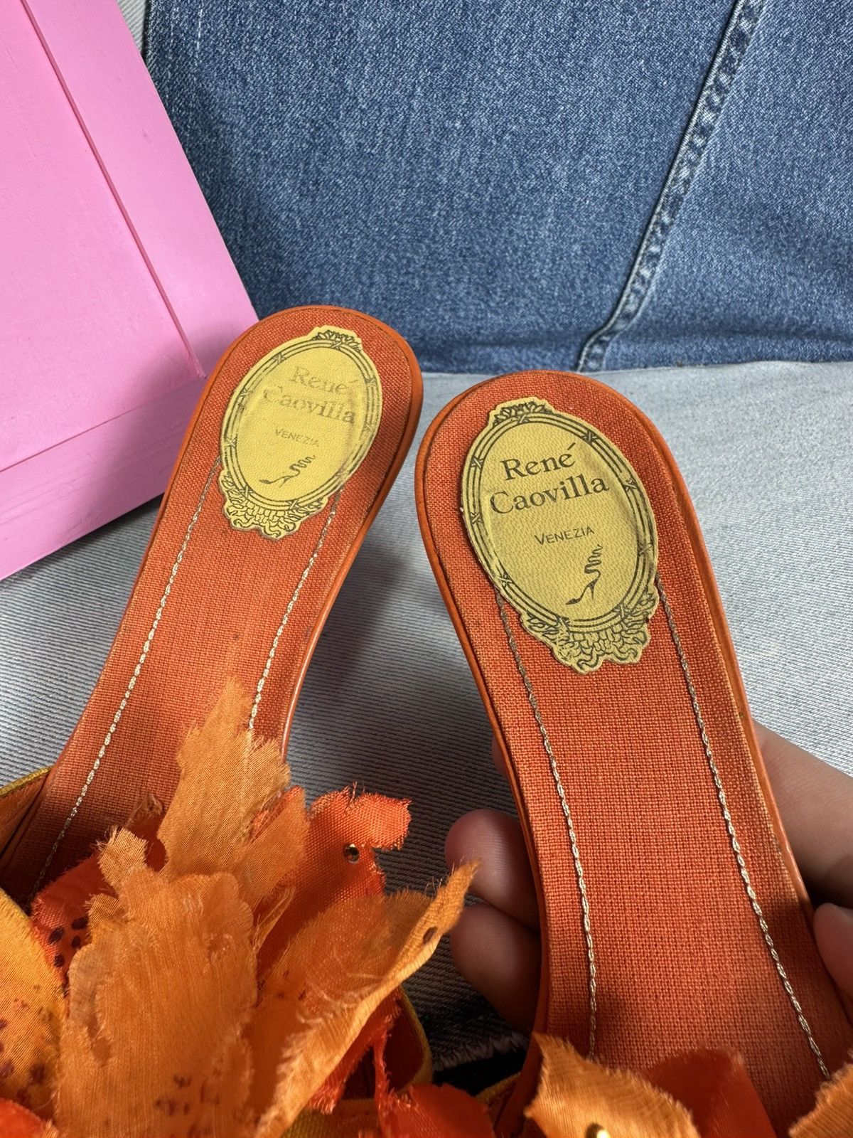 Rene Caovilla Vintage Rene Caovilla Open Pumps Heels Flowers Decoration Size US 8 / IT 38 - 12 Thumbnail