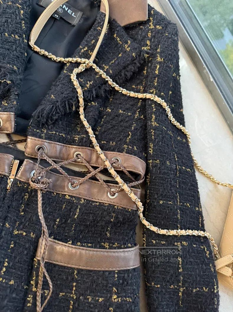 Chanel Chanel Chair series leather black tweed jacket Size XS / US 0-2 / IT 36-38 - 3 Thumbnail