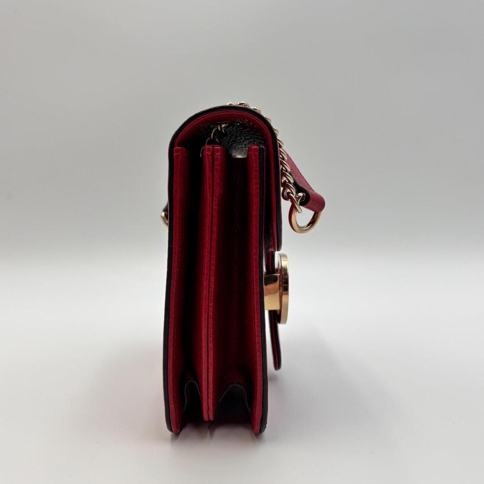 Other Gucci Interlocking GG Red Leather Chain Crossbody Bag Size ONE SIZE - 5 Thumbnail