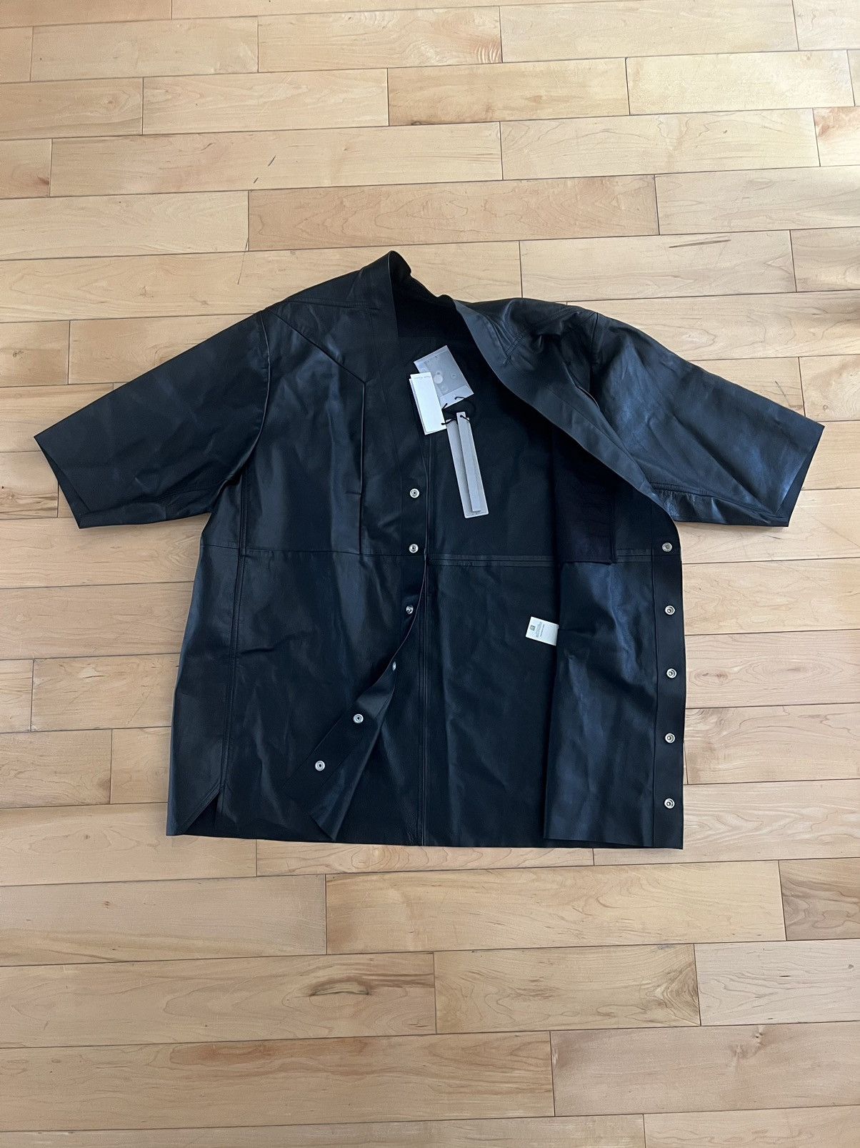 Rick Owens Rick Owens Black Faun Leather Lambskin Shirt Edfu SS23 Size US M / EU 48-50 / 2 - 6 Thumbnail