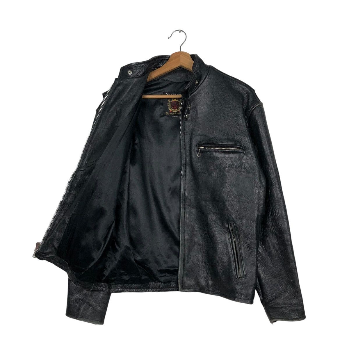 Vintage 🔥VINTAGE LEATHER JACKET CAFE RACER SV.STONE COWHIDE LEATHER Size US M / EU 48-50 / 2 - 13 Thumbnail