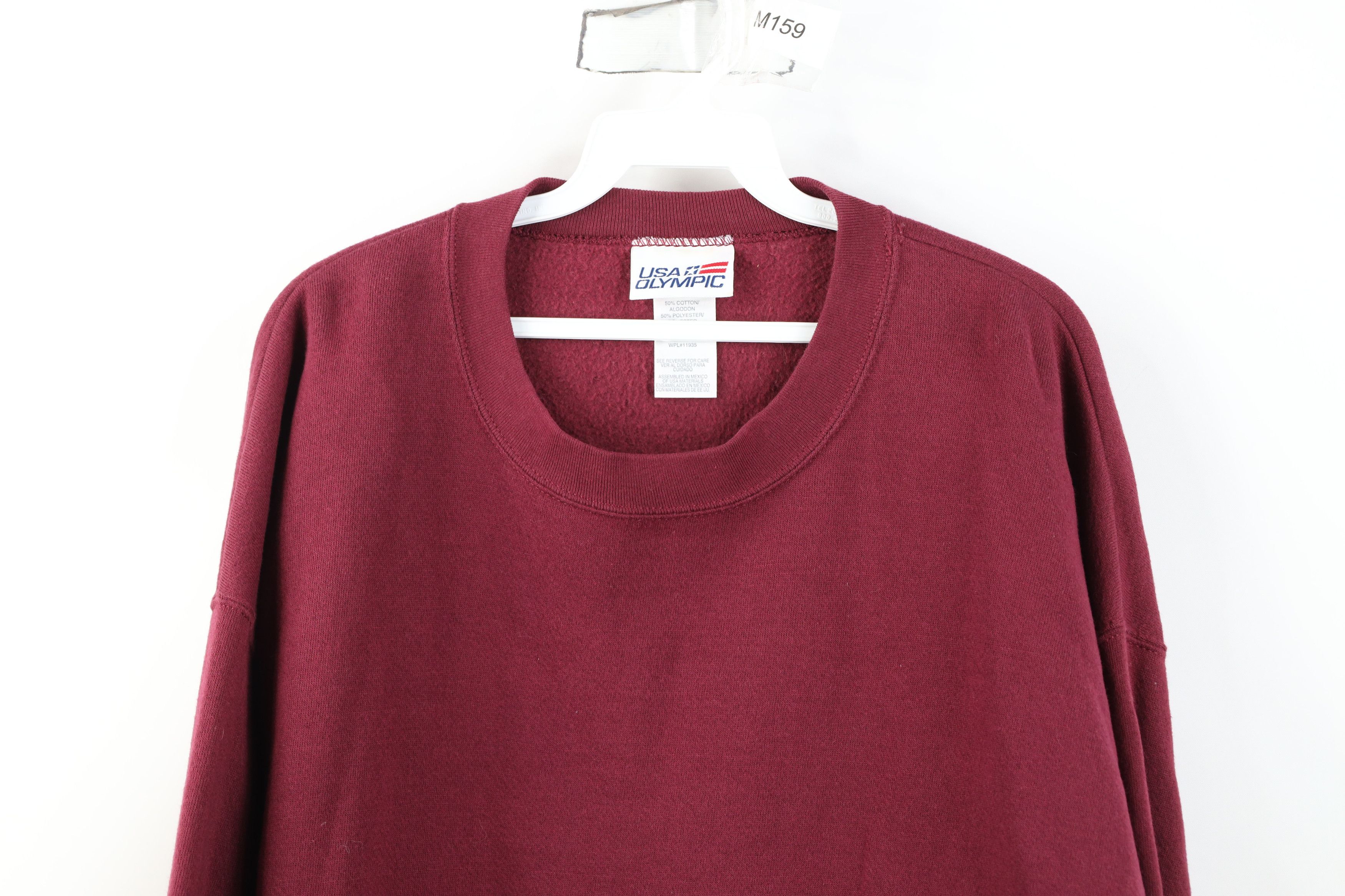 Vintage Vintage 90s USA Olympics Crewneck Sweatshirt Burgundy Red Size US XL / EU 56 / 4 - 2 Thumbnail