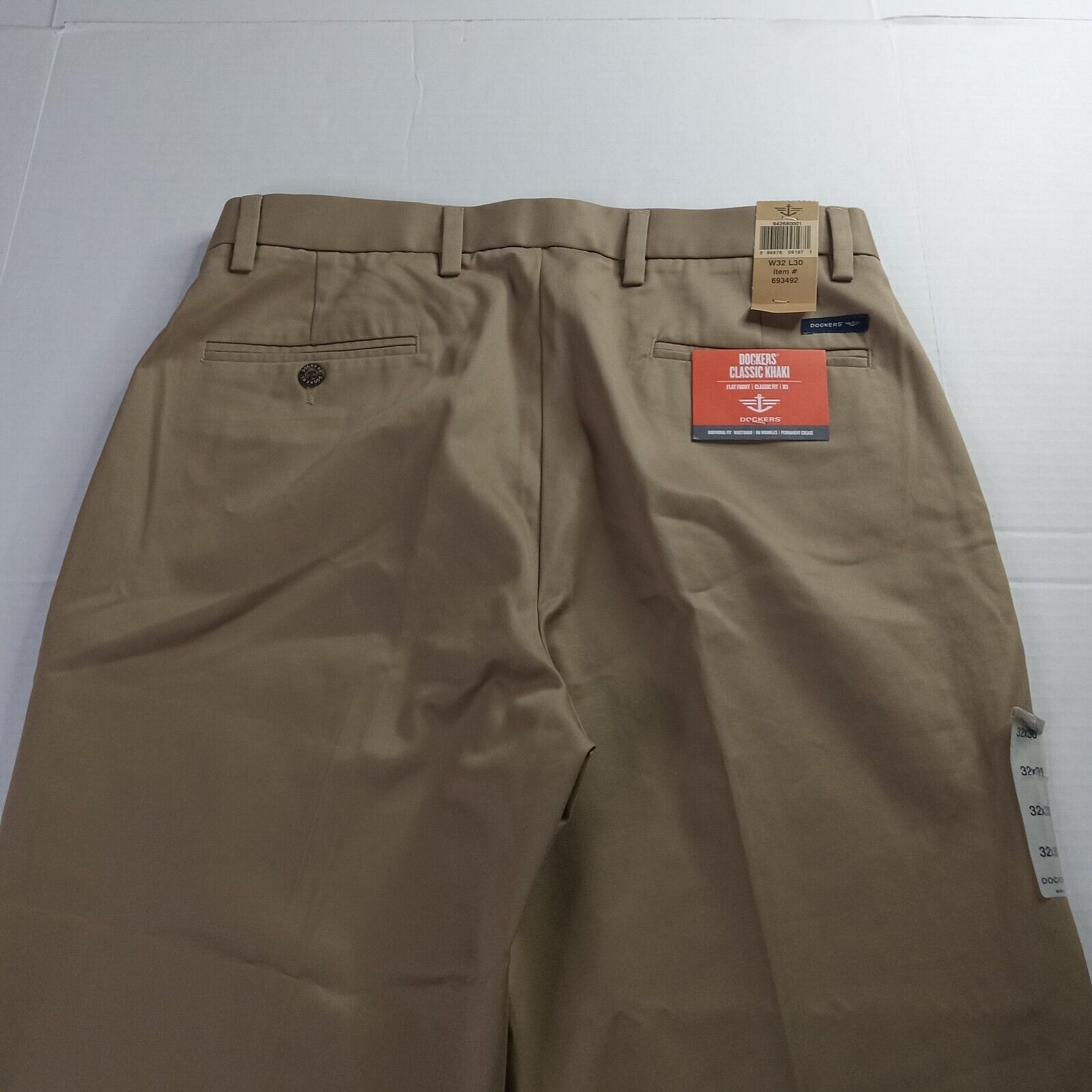 Dockers Dockers D3 Khakis Men's 32x30 Beige Flat Front Classic Fit Size US 32 / EU 48 - 8 Thumbnail