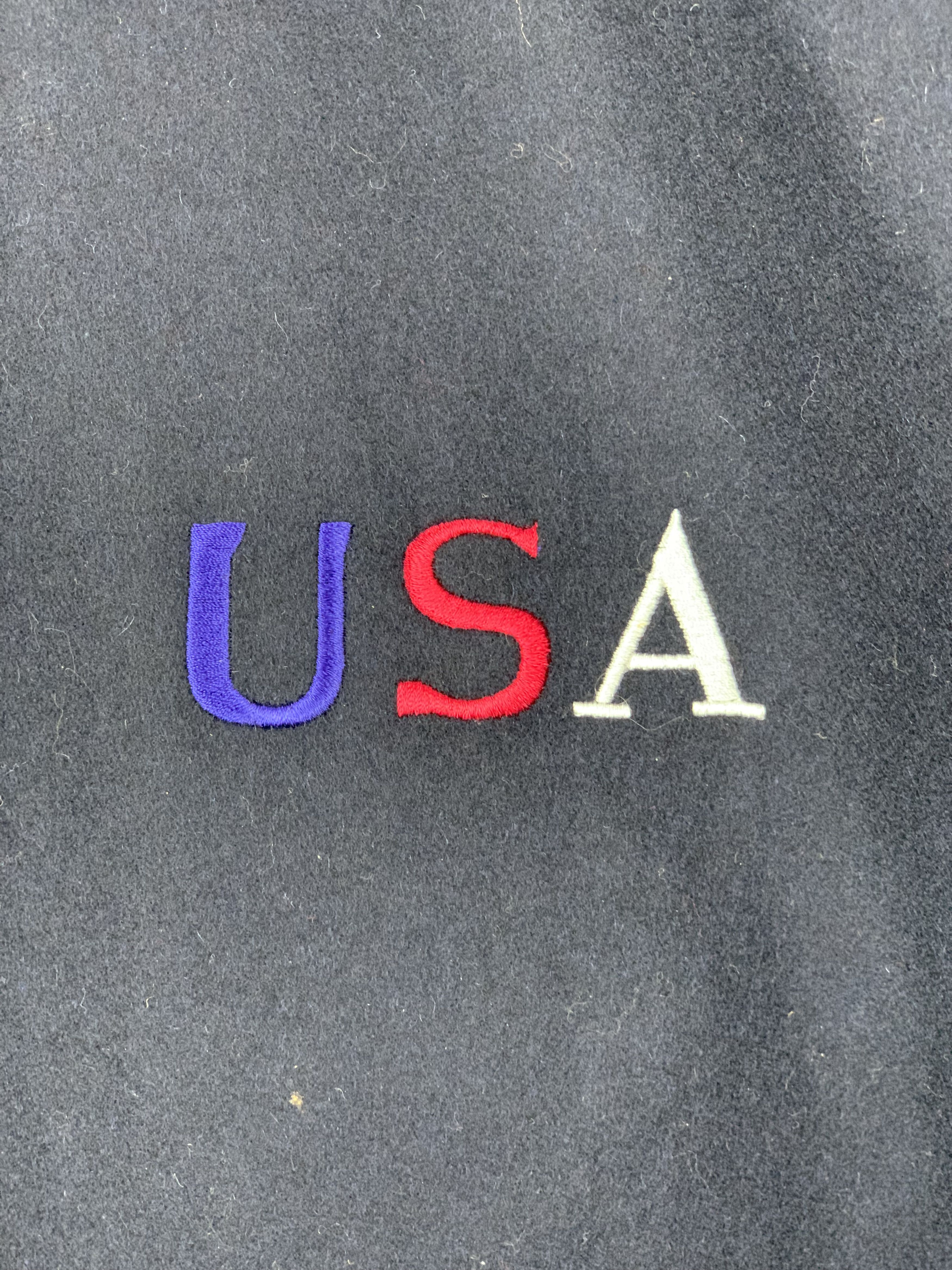 Vintage Vintage American Flag Sleeve Leather Varsity Jacket V0528 Size US XXL / EU 58 / 5 - 10 Thumbnail