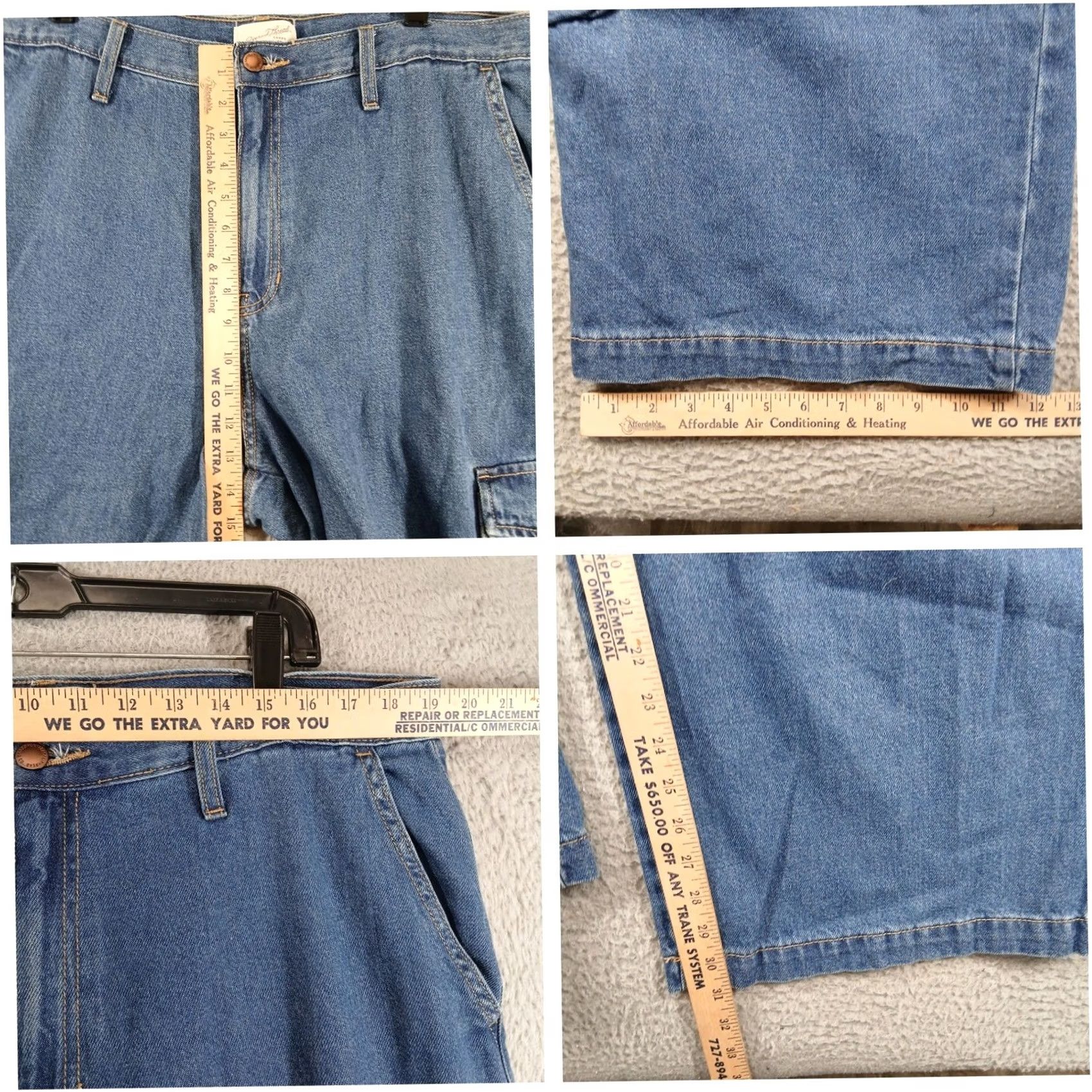 Vintage Universal Thread Wide Leg Cargo Denim Jeans Blue Size 16R Size 38" / US 16 / IT 52 - 5 Thumbnail