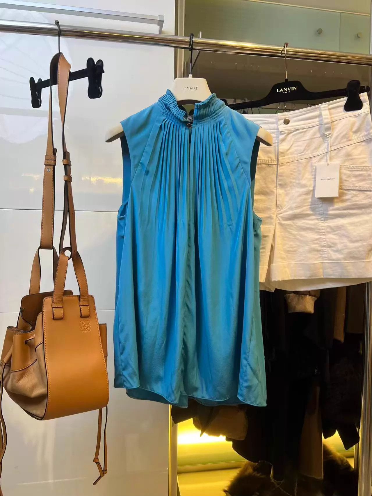 Other Tibi Bright Blue Pleated Silk Tank Top M New Size M / US 6-8 / IT 42-44 - 2 Thumbnail