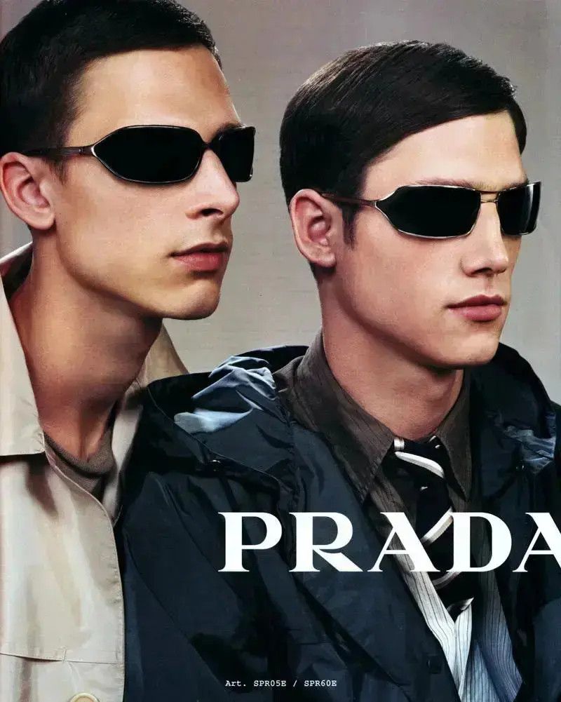 Prada × Vintage PRADA Sunglasses Rectangle Wrap Shield Symbole Star Flame Size ONE SIZE - 5 Thumbnail