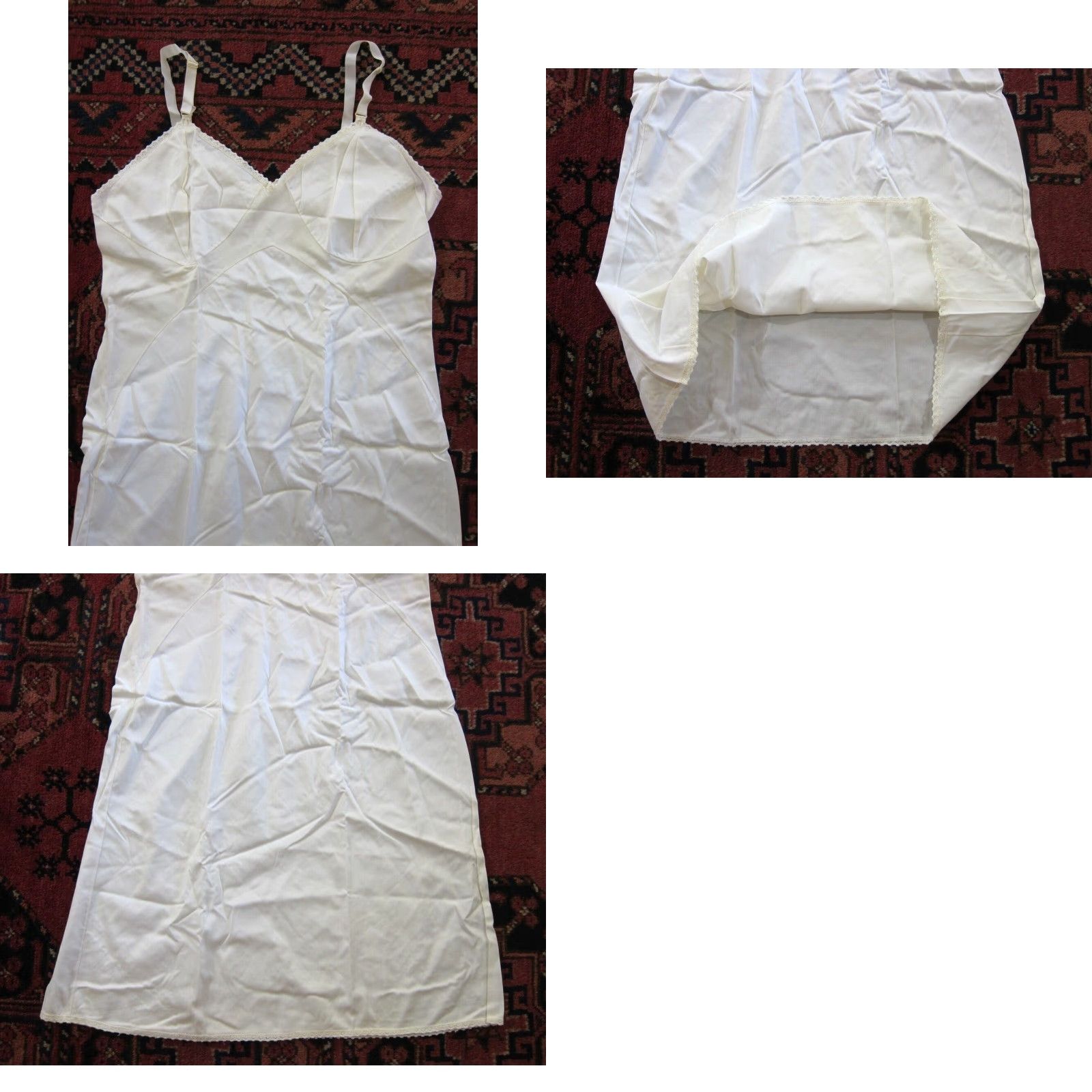 Vintage Vintage Glori Form Ivory Lace Spaghetti Strap Long Slip Nightgown Dress Large Size L / US 10 / IT 46 - 8 Thumbnail
