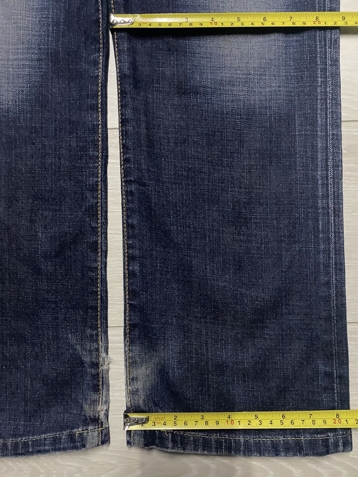 Edwin Vintage Edwin 503 Blue Trip Mud Wash Distressed Loose Jeans Size US 33 - 14 Thumbnail