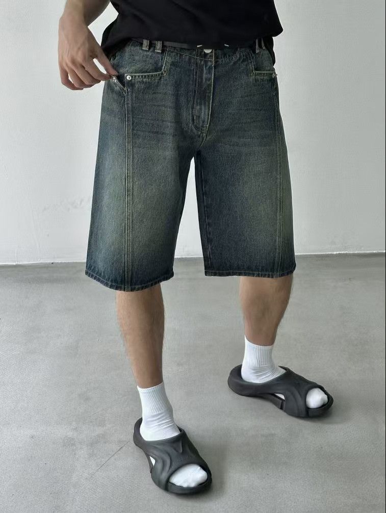 Japanese Brand × Jean Blue washed loose versatile denim shorts Size US 32 / EU 48 - 5 Thumbnail