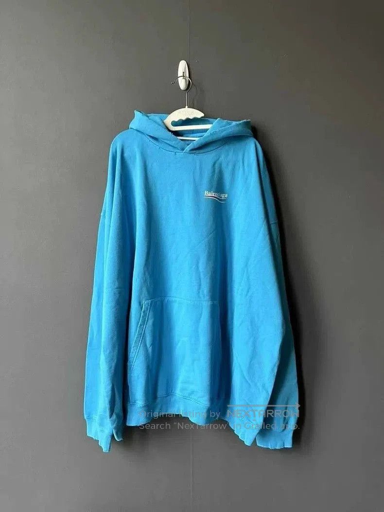 Balenciaga Balenciaga Blue Distressed Coke Hoodie. Size US XS / EU 42 / 0 - 1 Thumbnail