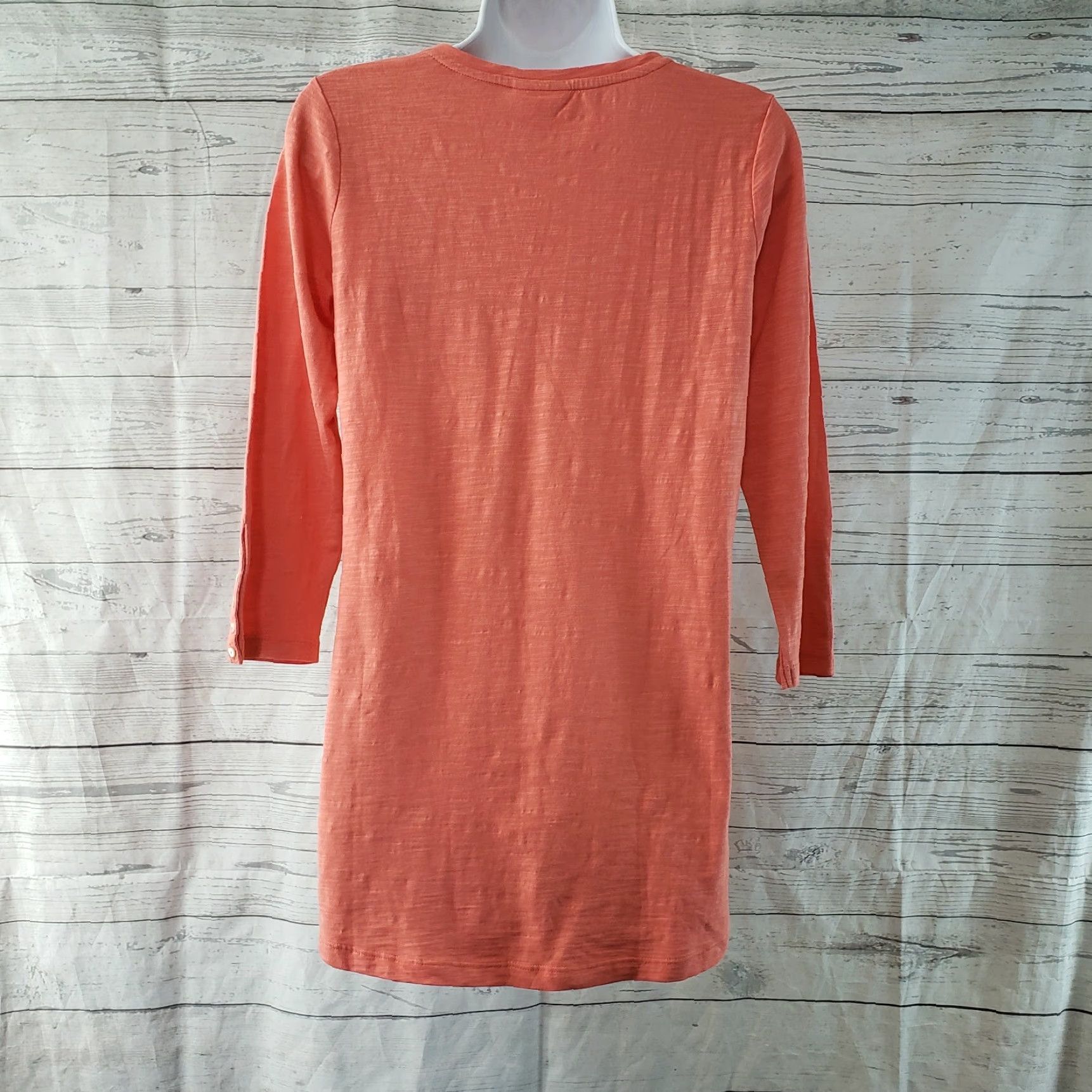 J. Jill J Jill Womens Top XS Solid Orange V-Neck 3/4 Sleeve Cotton Shirt Womens XS Orange V-Neck T-Shirt Cotton Size XS / US 0-2 / IT 36-38 - 4 Thumbnail