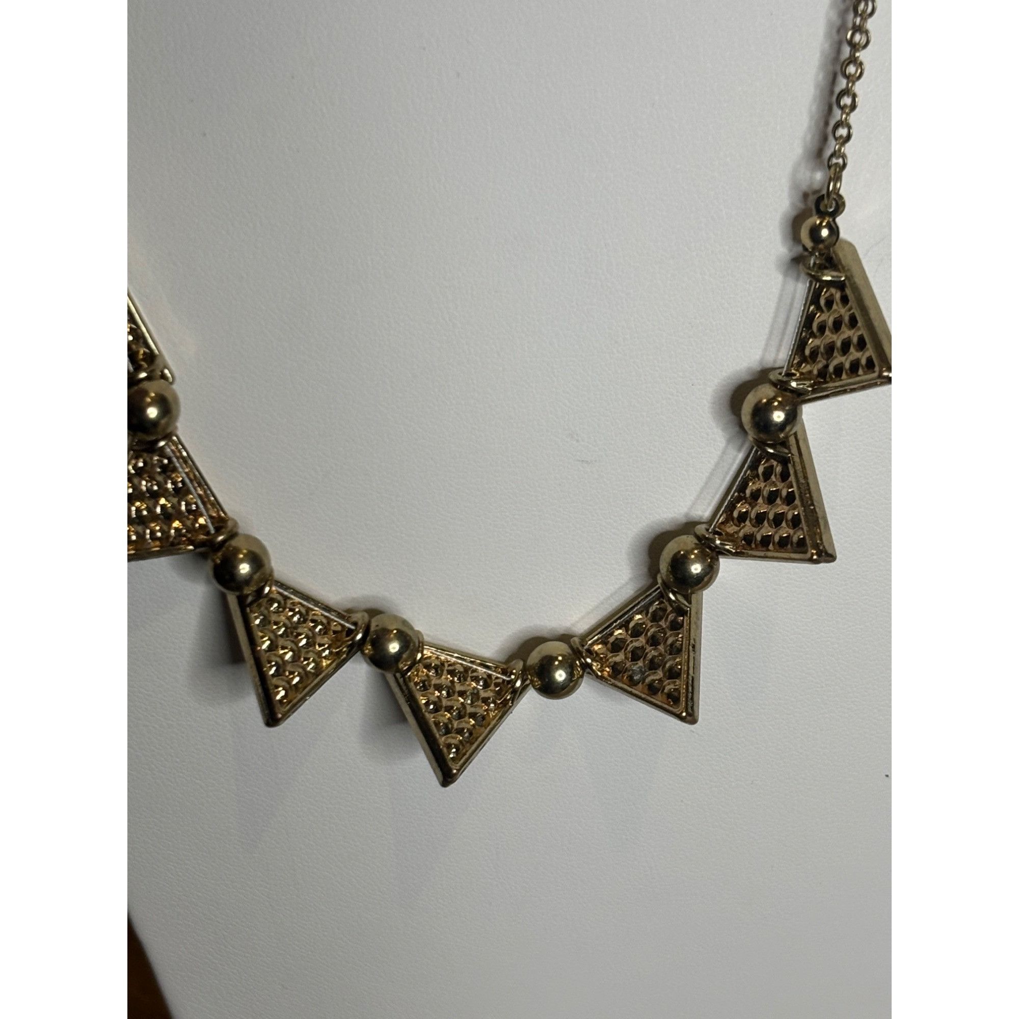 Other Gold-Tone Triangle Statement Necklace With Rhinestone Accent Size ONE SIZE - 8 Thumbnail