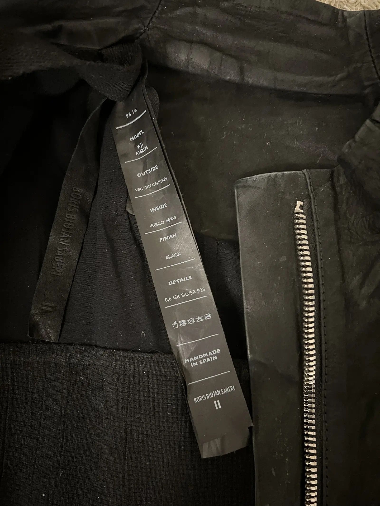 Boris Bidjan Saberi wj1 open stitch calf Leather Jacket Womens xs Size XS / US 0-2 / IT 36-38 - 7 Thumbnail