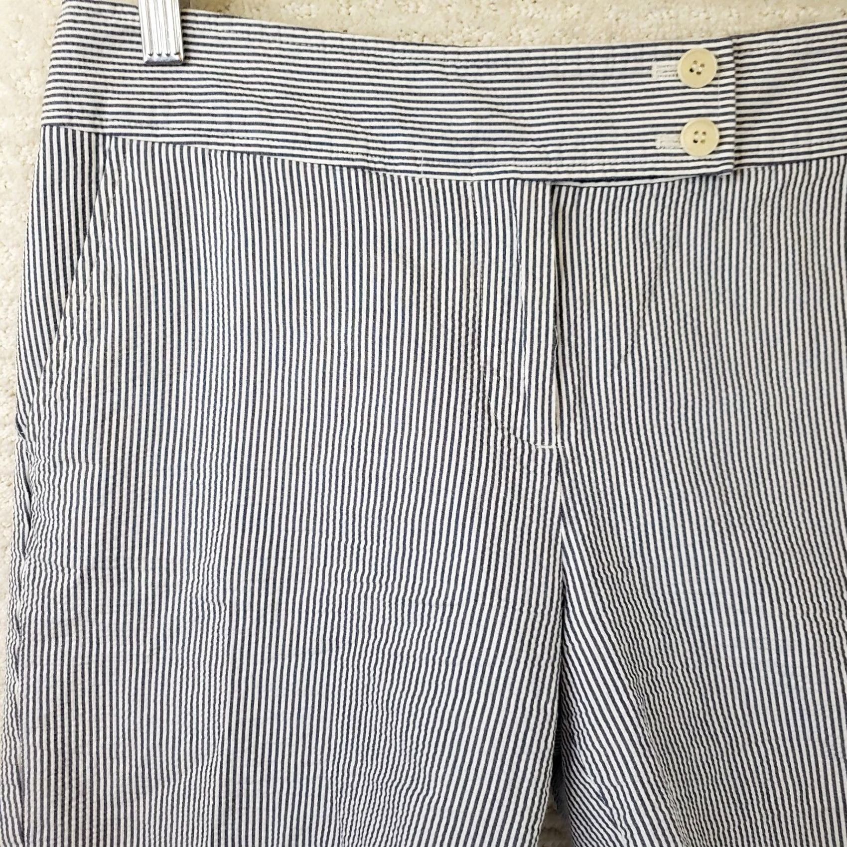 Talbots Talbots Shorts Womens 8 Blue+White Perfect Short Women Size Bermuda Chino Seersucker Size 30" / US 8 / IT 44 - 2 Thumbnail