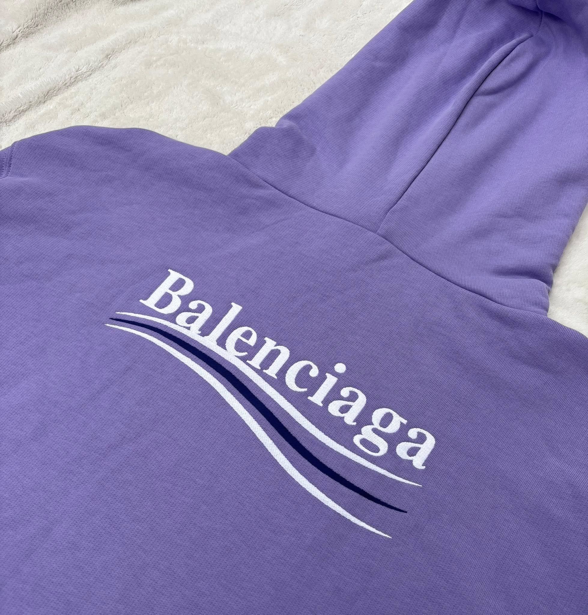 Balenciaga Balenciaga Purple Embroidered Political Campaign Hoodie Size US XL / EU 56 / 4 - 3 Thumbnail