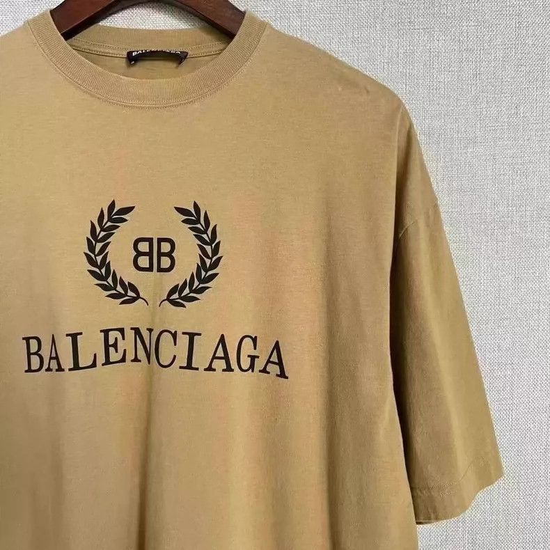 Balenciaga Balenciaga Khaki double B wheat pattern logo short sleeve Size US XS / EU 42 / 0 - 3 Thumbnail
