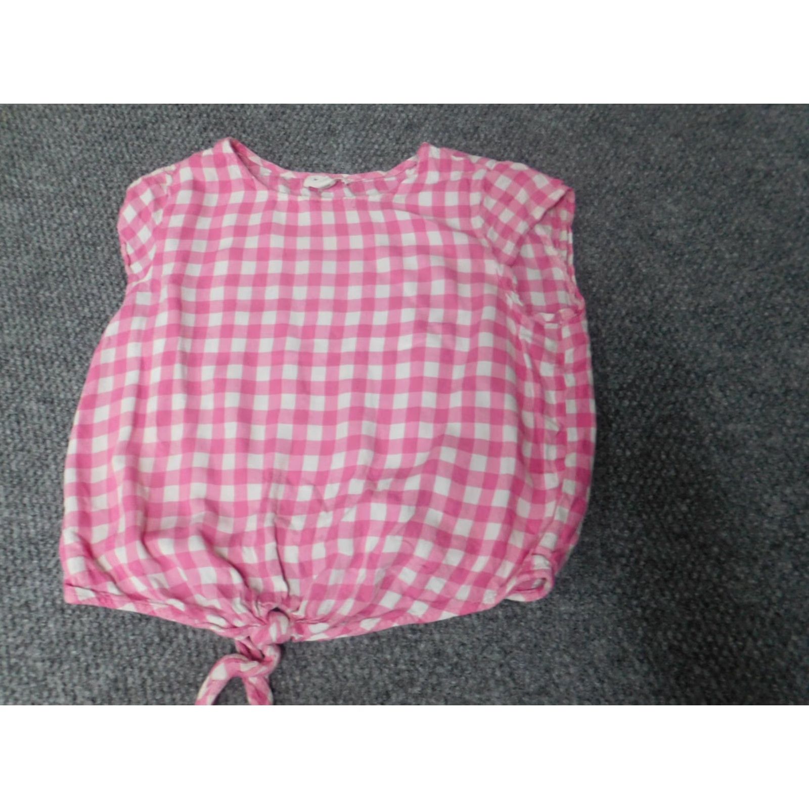 Vintage Beach Lunch Lounge Blouse Womens Small Pink Plaid Sleeveless Cap Neckline Collared Casual Basic 90s Beach Theme Ruffle Breathable Size S / US 4 / IT 40 - 3 Thumbnail