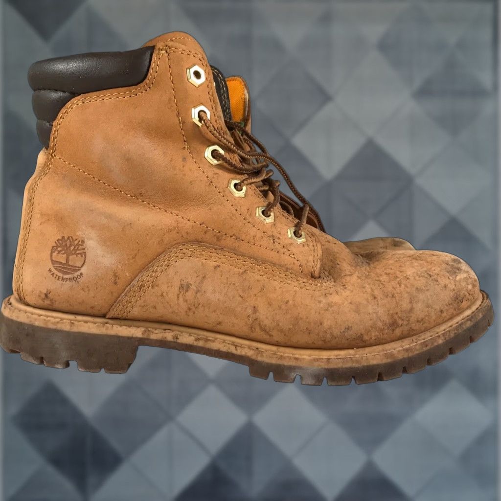 Timberland Women's Boots Size Brown Leather Lace-Up Mid