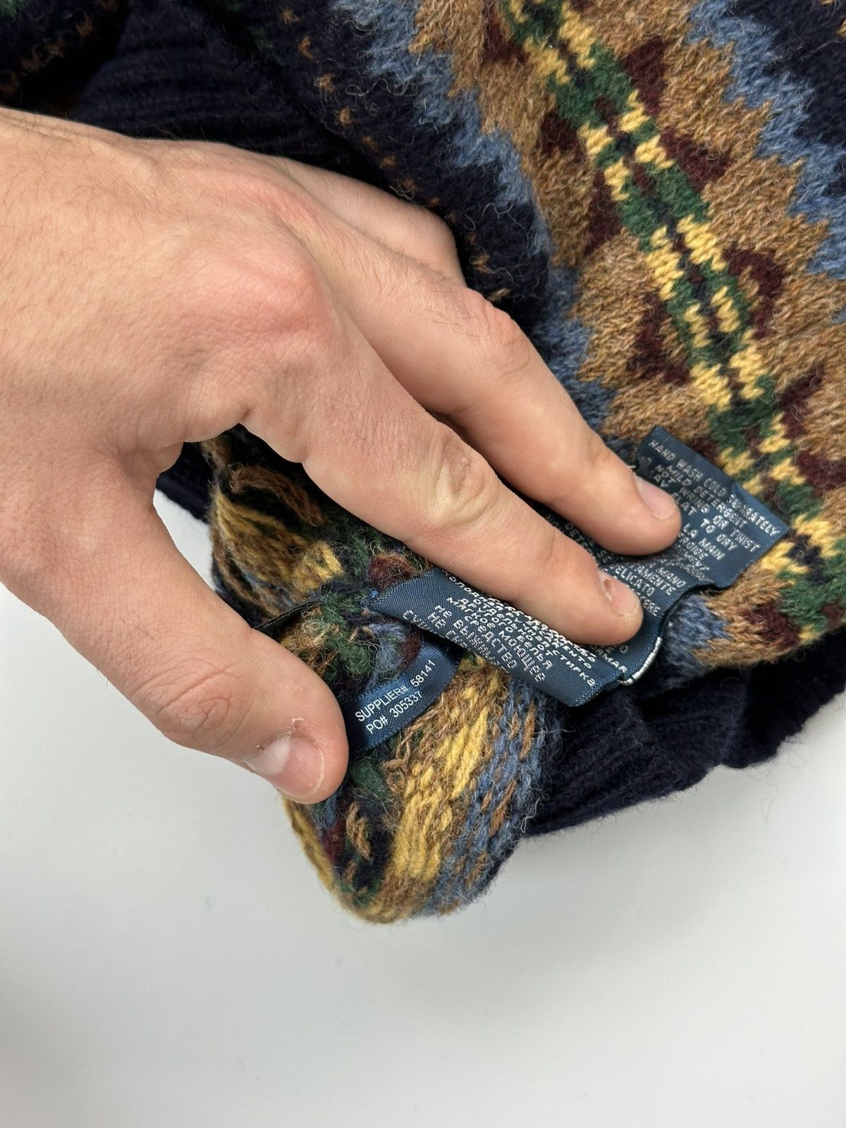 Polo Ralph Lauren Polo Ralph Lauren Wool Sweater V-Neck Fair Isle Size US L / EU 52-54 / 3 - 11 Thumbnail