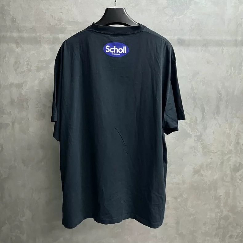 Balenciaga Balenciaga Black crewneck monogrammed short sleeve T-shirt Size US M / EU 48-50 / 2 - 2 Thumbnail