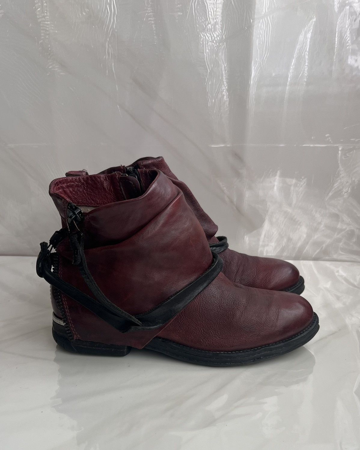 A.S.98 As 98 Airstep Zipper Boho Biker Red distressed boot Size US 8 / IT 38 - 4 Thumbnail
