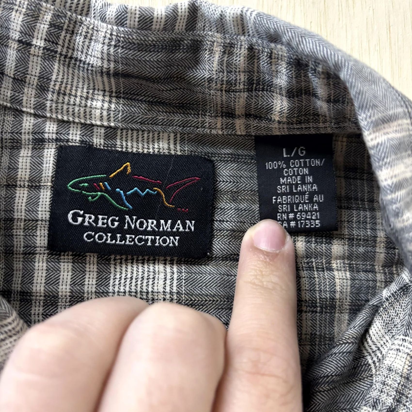 Vintage Greg Norman Collection Shirt Mens Large Gray Plaid Long Sleeve Cotton Button Up Size US L / EU 52-54 / 3 - 3 Thumbnail