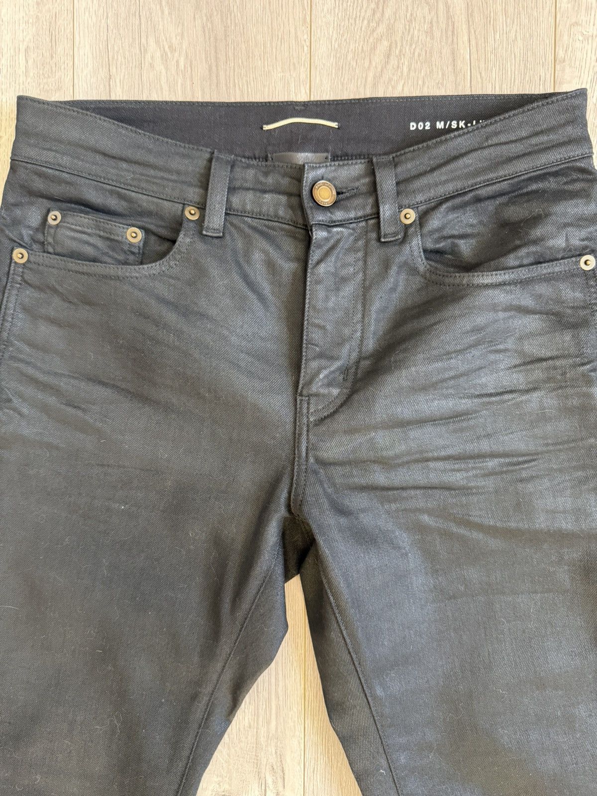 Saint Laurent YSL D02 Skinny Jeans - Black Coated Size 28