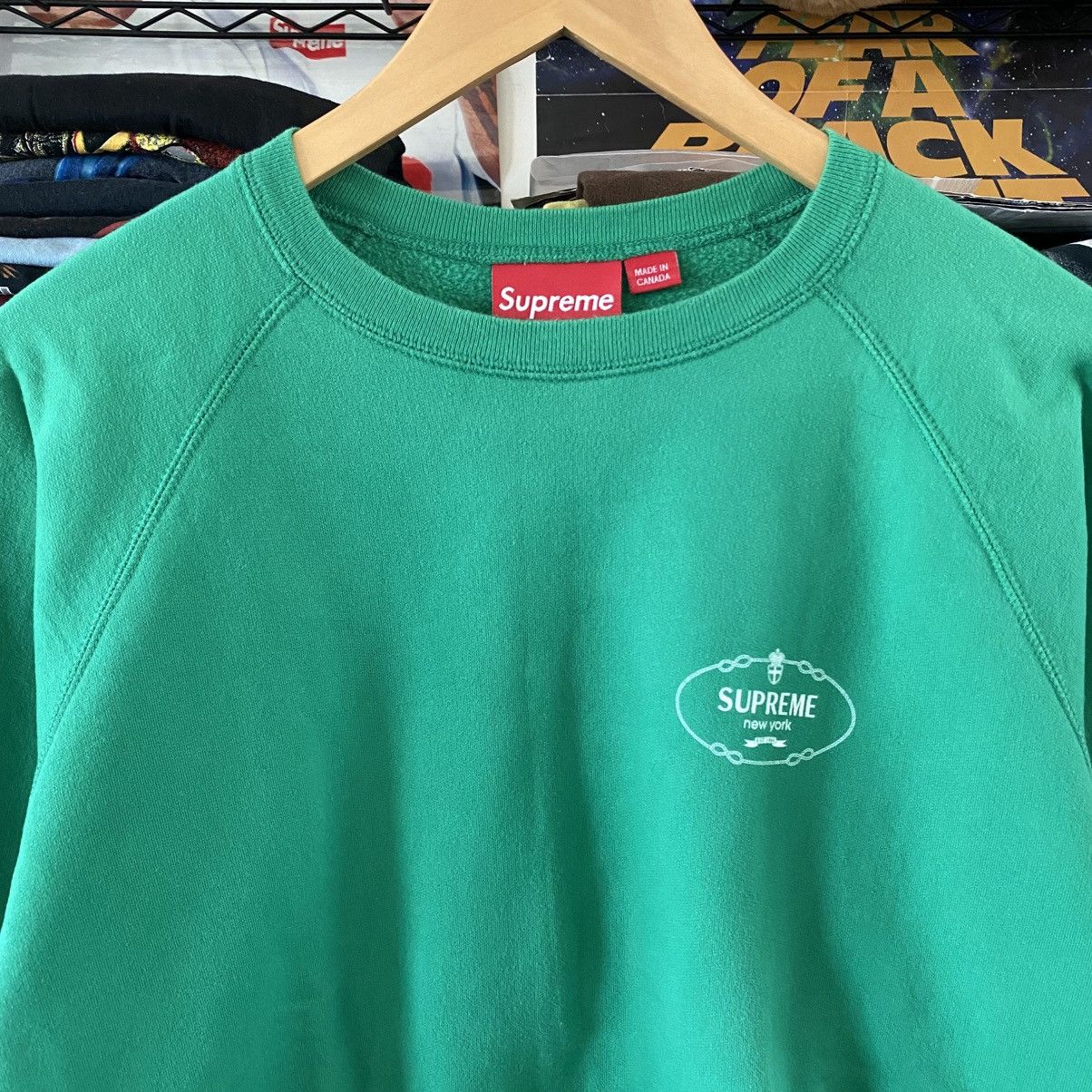 Supreme Supreme Harlem Crewneck Raglan Sweatshirt Green 2012 Size US M / EU 48-50 / 2 - 2 Thumbnail