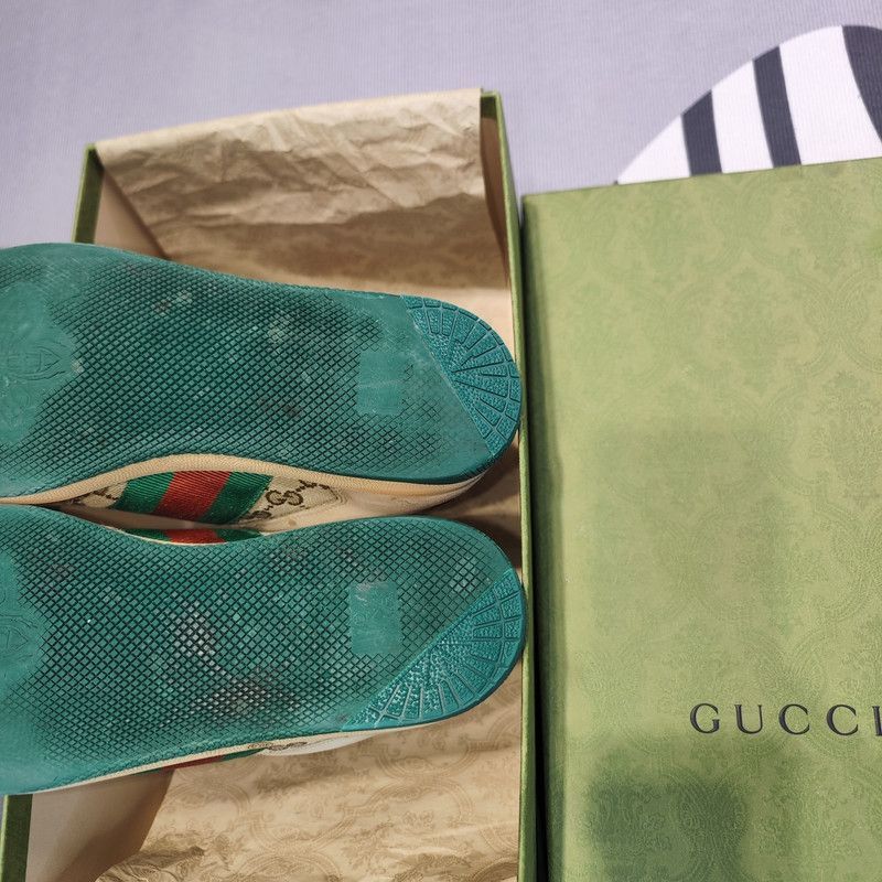 Gucci Gucci Screener Vintage Green Leather Sneakers - Size US 8.5 / EU 41-42 - 4 Thumbnail