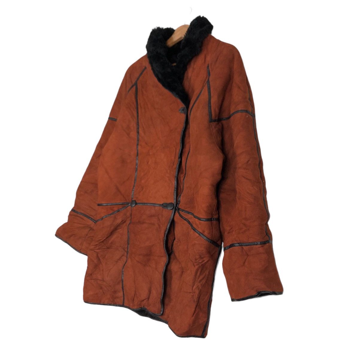 Japanese Brand 🔥Vtg Long Jacket Genuine Leather Original Shearling Fur Size US M / EU 48-50 / 2 - 2 Thumbnail