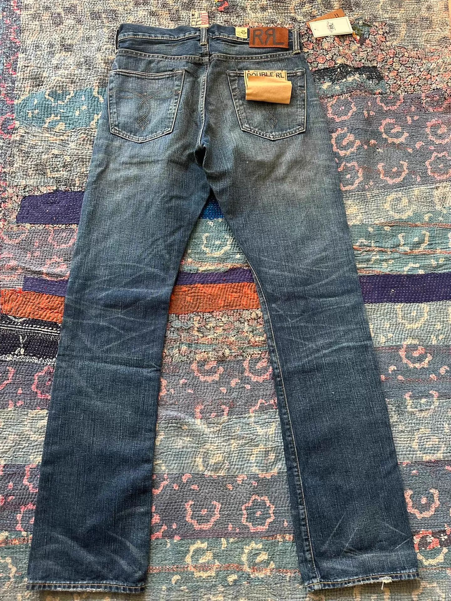 RRL Ralph Lauren rrl slim boot cut distressed jeans 31x34 Size US 31 - 2 Thumbnail
