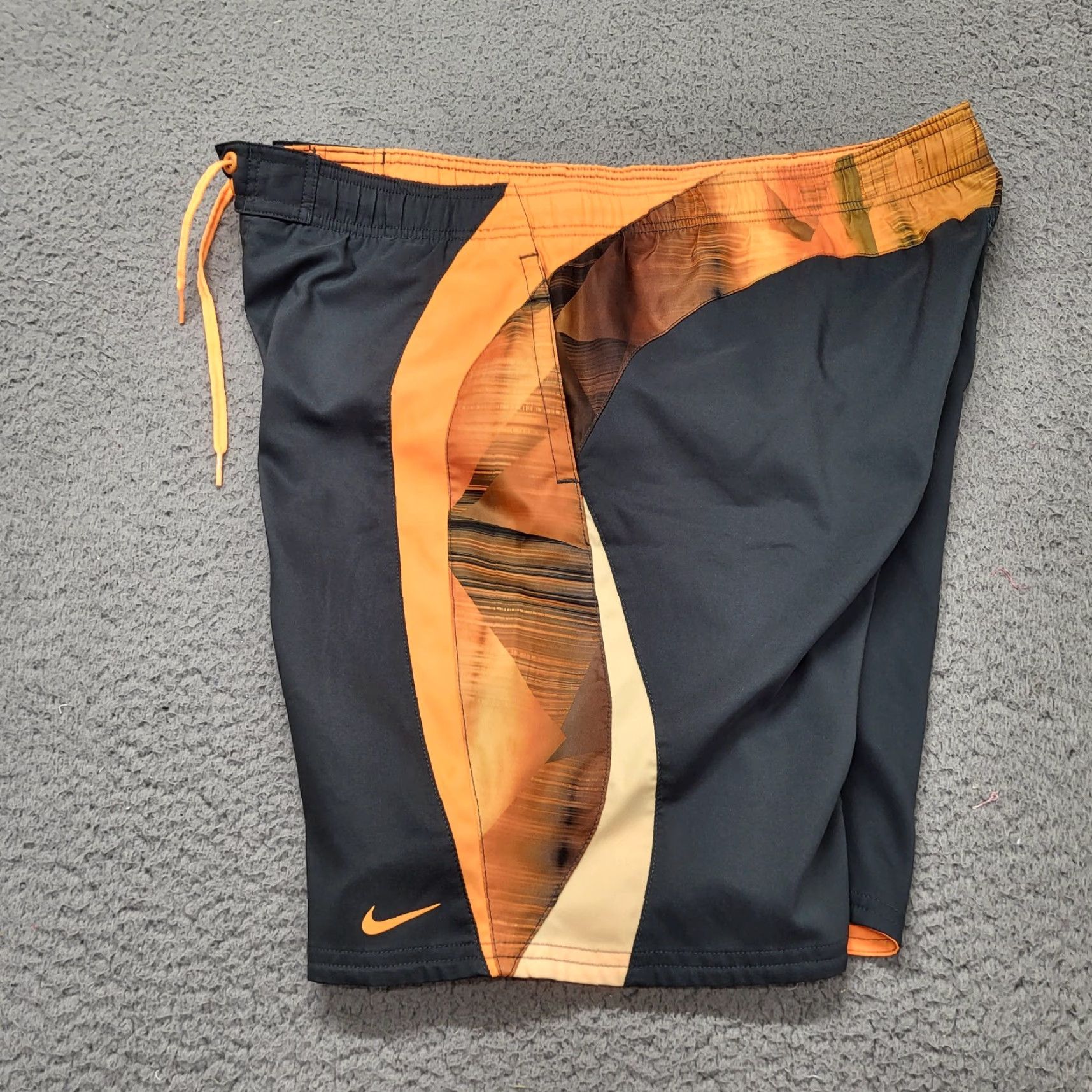 Nike Nike Swim Trunks Mens Size Medium Gray Orange Flames Board Shorts Skater Surfer Preppy Size US 31 - 3 Thumbnail