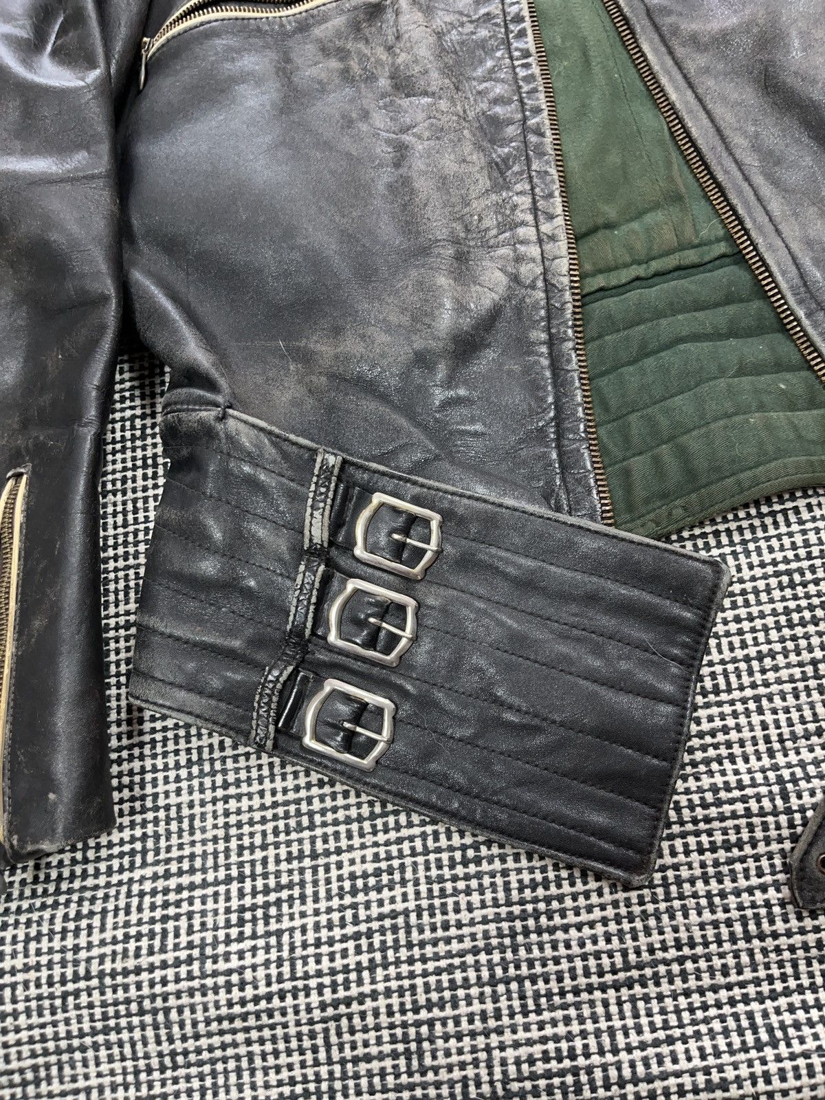 Genuine Leather 40s/50s Germany WW2 Luftwaffe motorcycle leather jacket Size US M / EU 48-50 / 2 - 9 Thumbnail