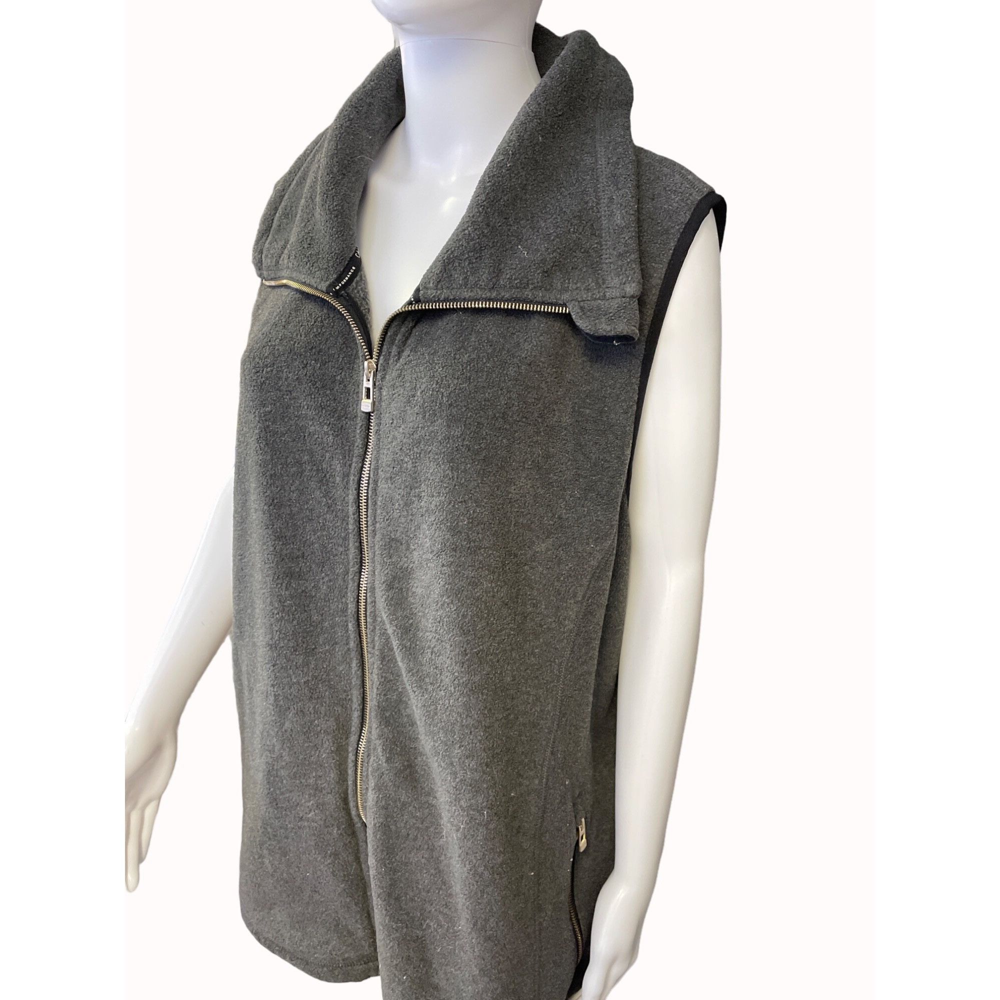 Calvin Klein Calvin Kliein Women's Gray Zipper Up Vest / Sweater Fleece S Size 3XL / US 20-22 - 4 Thumbnail