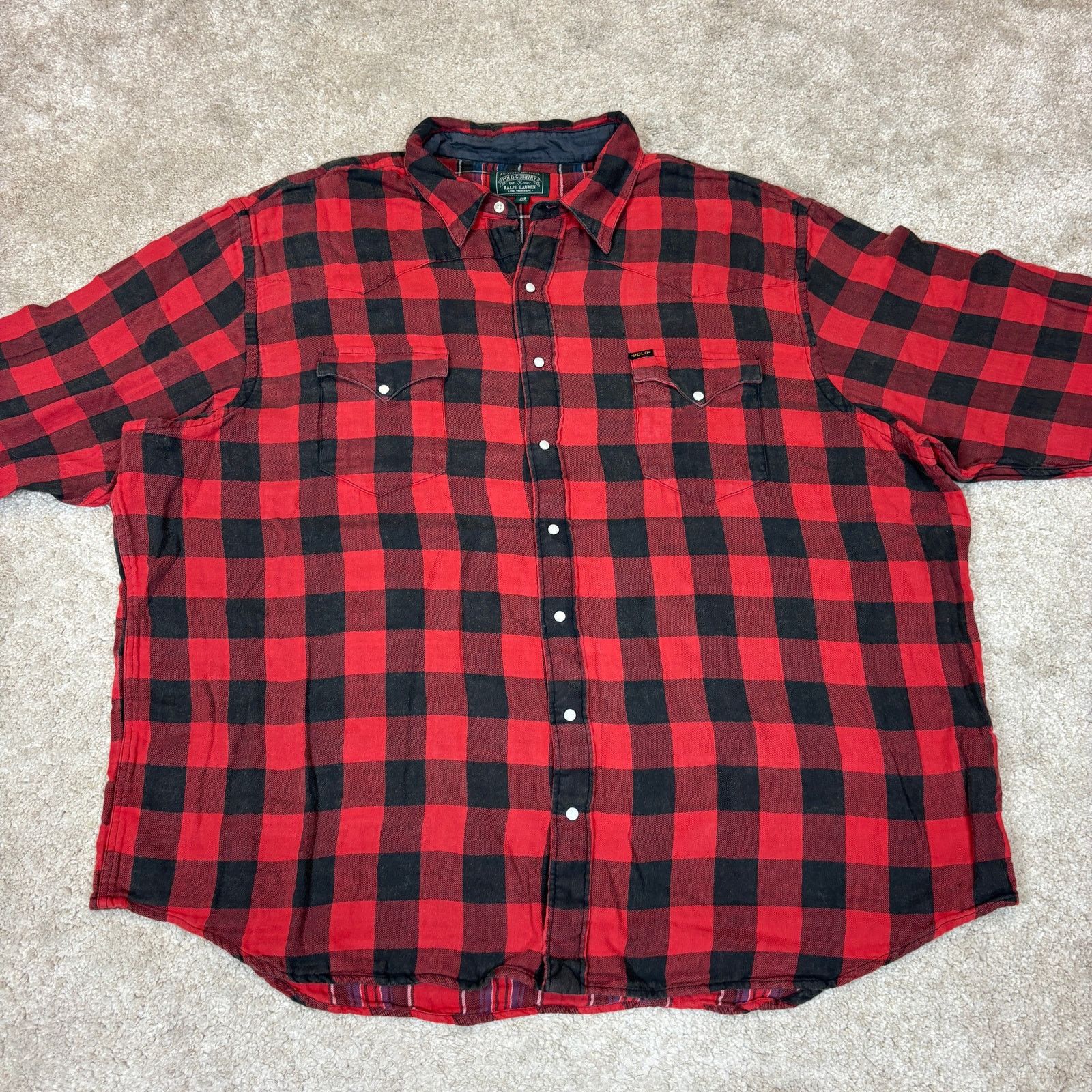 Polo Ralph Lauren Polo Country Ralph Lauren Pearl Snap Buffalo Plaid Shirt 4XB Size US XXL / EU 58 / 5 - 2 Thumbnail