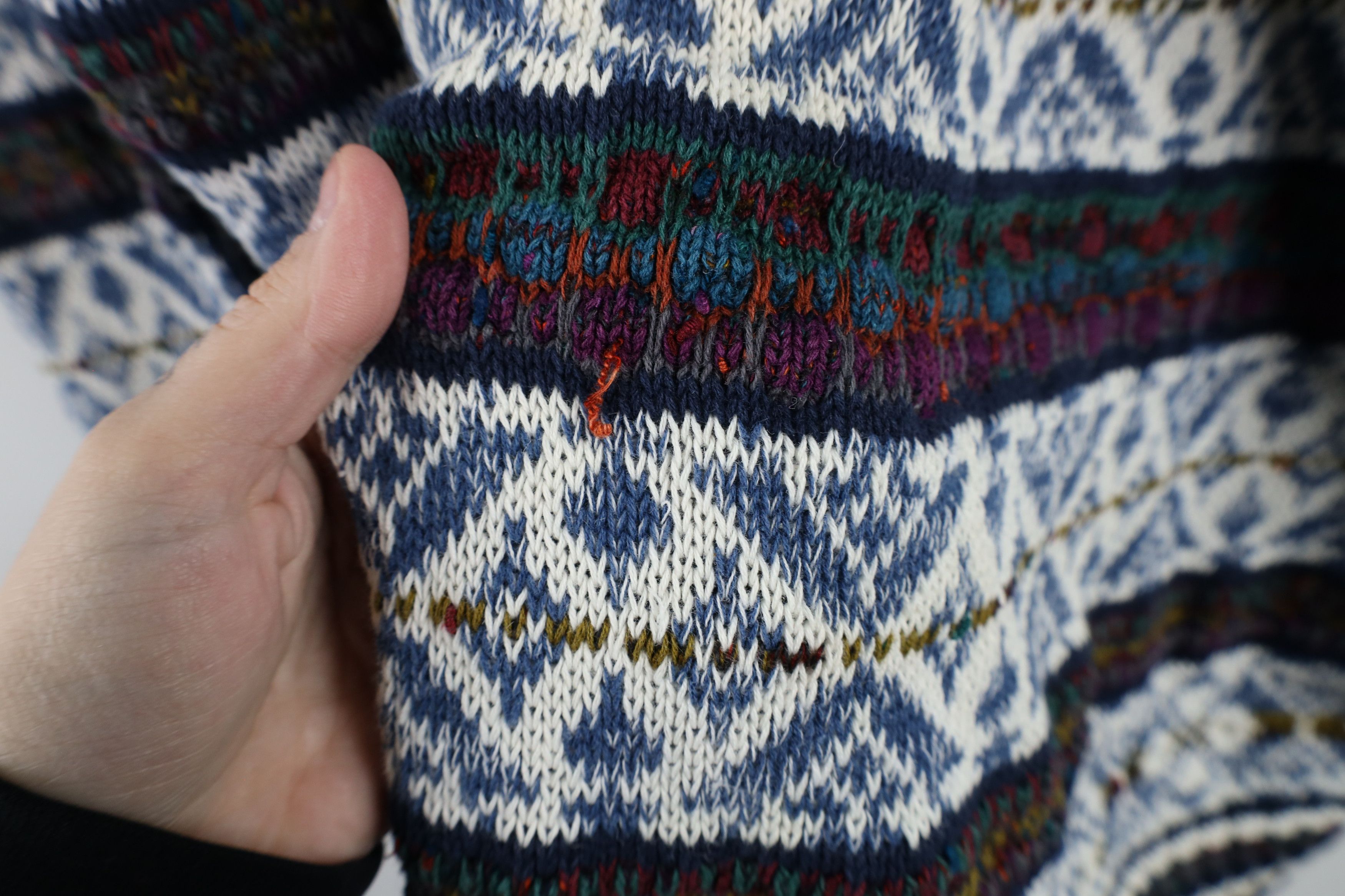 Vintage Vintage 90s Coogi Style Rainbow Fair Isle Knit Sweater Size US L / EU 52-54 / 3 - 5 Thumbnail
