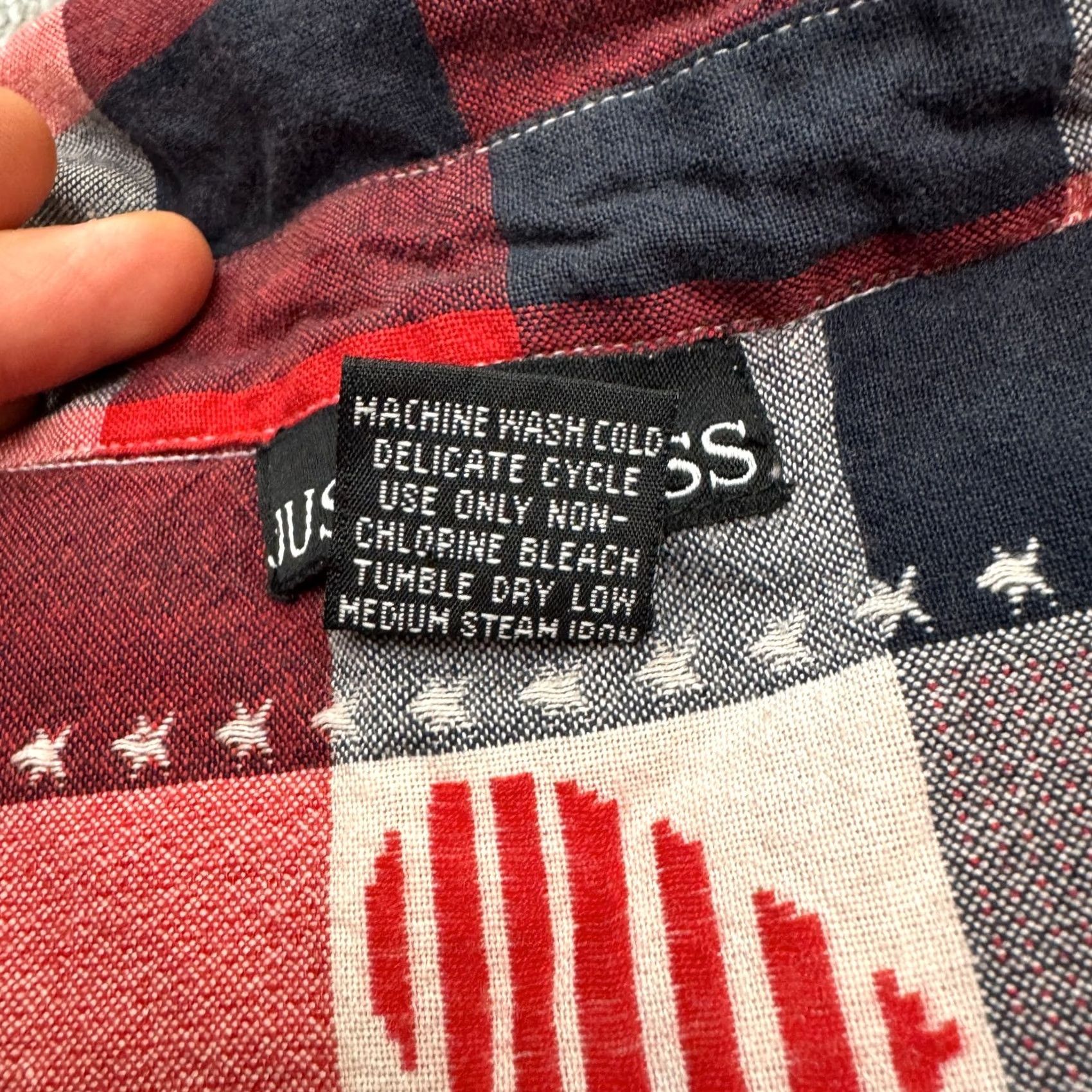 Vintage VINTAGE Just Class Button-Up Shirt Womens XL Plaid Red 90s USA Casual Short Sleeve Knit Cotton Size XL / US 12-14 / IT 48-50 - 6 Thumbnail