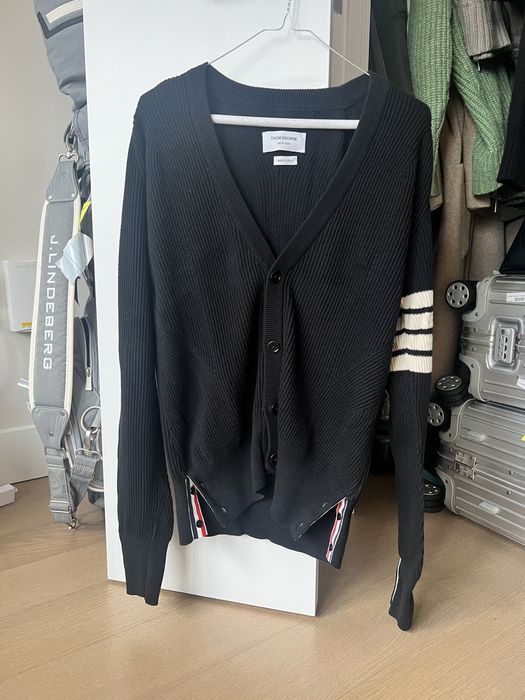 Thom Browne thom browne size 3 black cardigan | Grailed