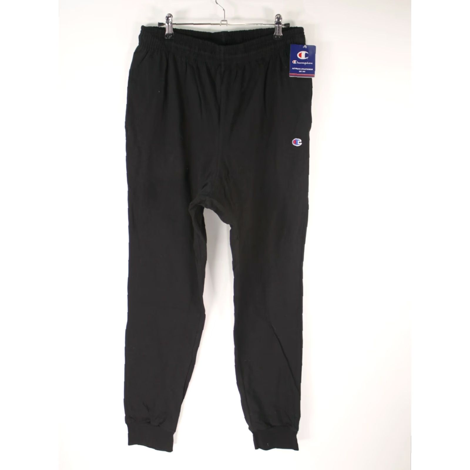 Champion VINTAGE Champion Mens Black Sweatpants Activewear Drawstring Size Medium Tapered Leg Gym Lounge Size US 31 - 3 Thumbnail