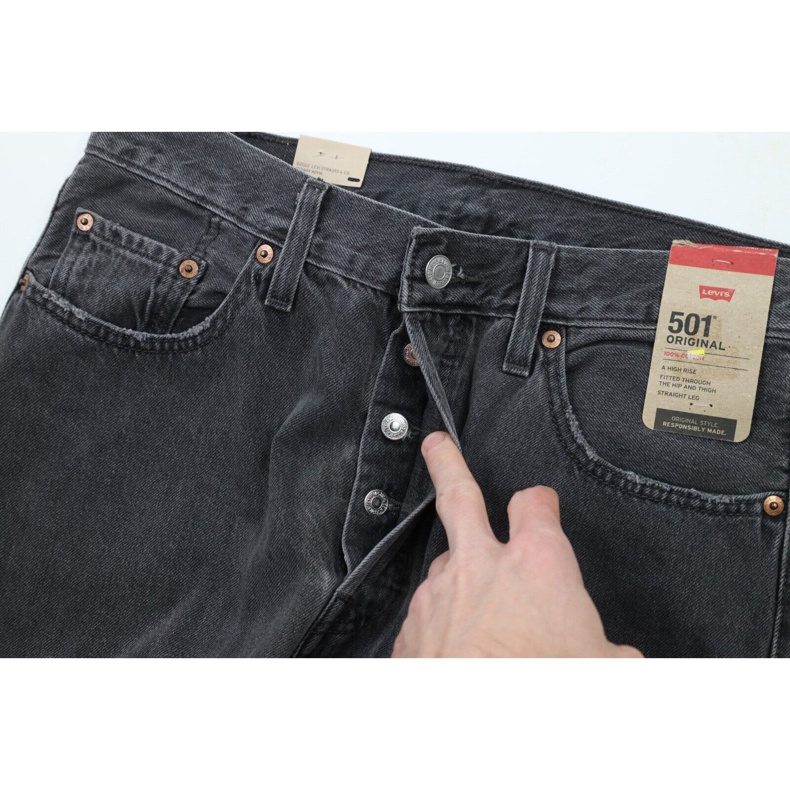 Levi's New Levis 501xx Original Fit Button Fly Raw Hem Jeans Size 29" - 5 Thumbnail