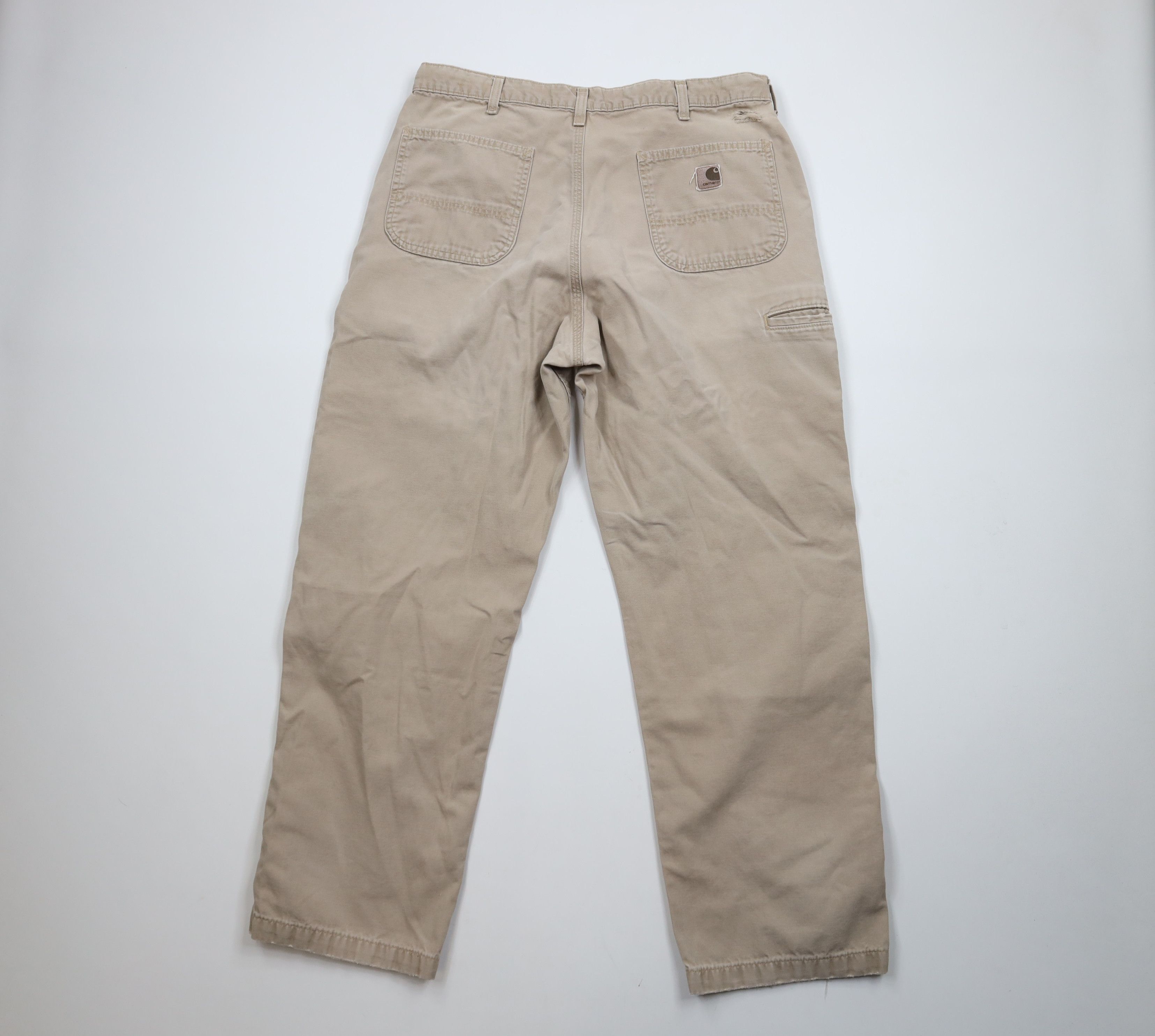 Carhartt × Vintage Vintage Y2K Carhartt Canvas Wide Leg Dungaree Pants Beige Size US 36 / EU 52 - 11 Thumbnail