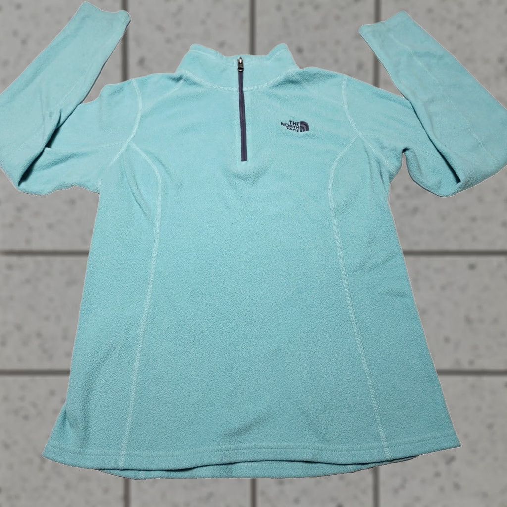 The North Face VINTAGE? (No) -- North Face Pullover Women S Teal Blue Fleece Quarter Zip Sweater Shirt Men? Size S / US 4 / IT 40 - 1 Thumbnail