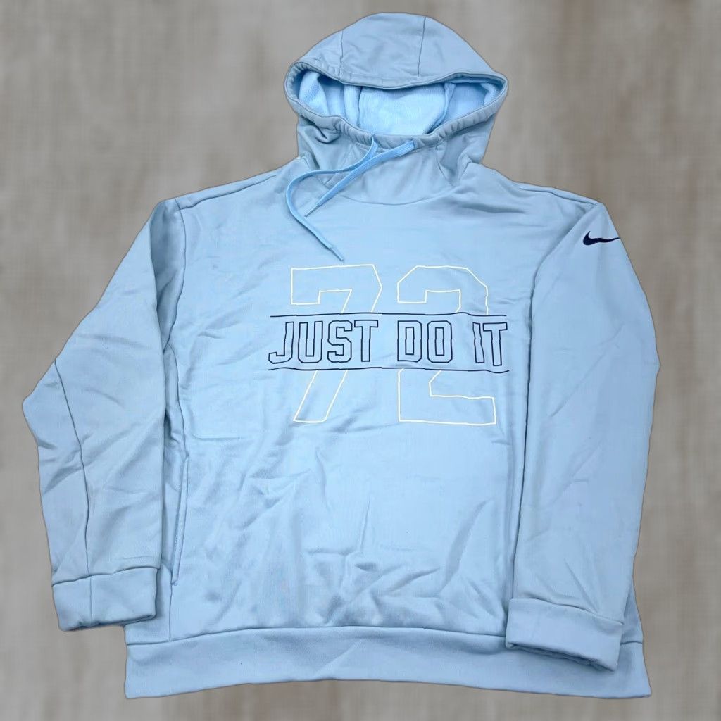 Nike Nike Dri-FIT Sweatshirt Women Small Blue Hooded Pullover Activewear Lightweight Jersey Graphic Logo Size S / US 4 / IT 40 - 1 Thumbnail