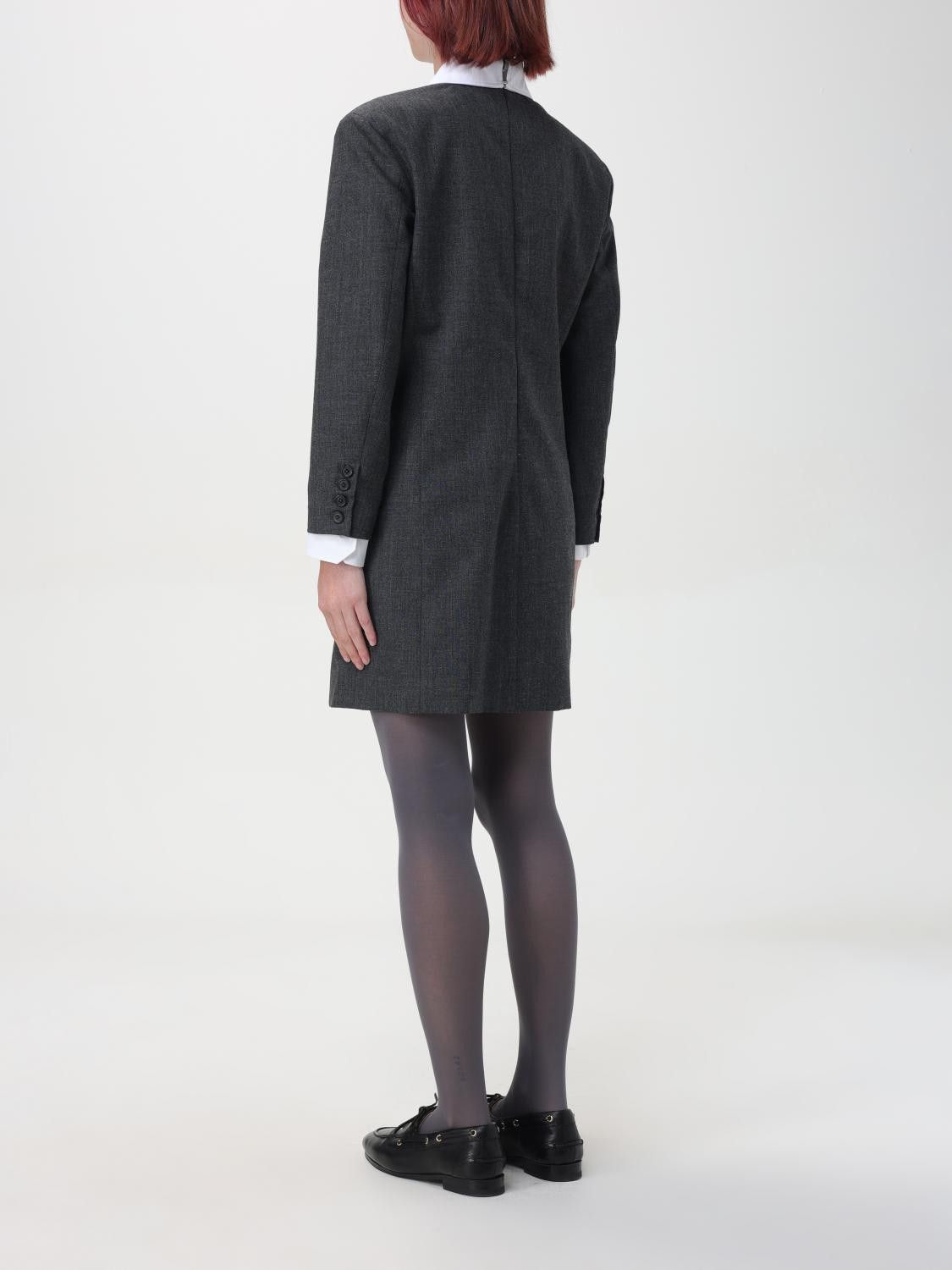 Thom Browne o1s22i1n0924 Tube Style Mini Wool Sheath Dress in Grey Size S / US 4 / IT 40 - 2 Thumbnail