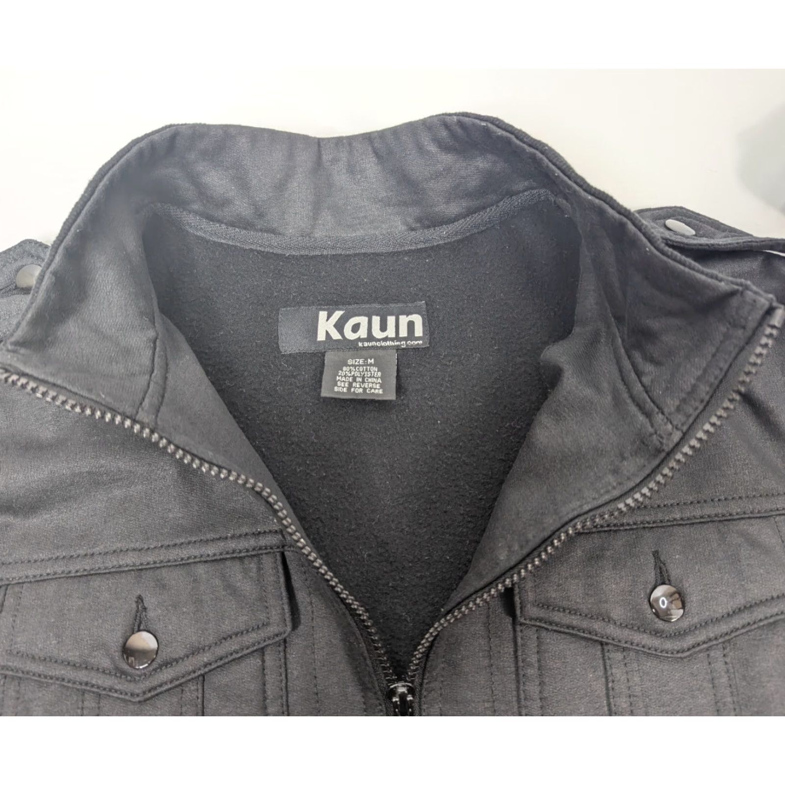 Vintage KAUN Jacket Men’s Medium Black Full Zip Coat Utility Pockets Military Style Size US M / EU 48-50 / 2 - 5 Thumbnail