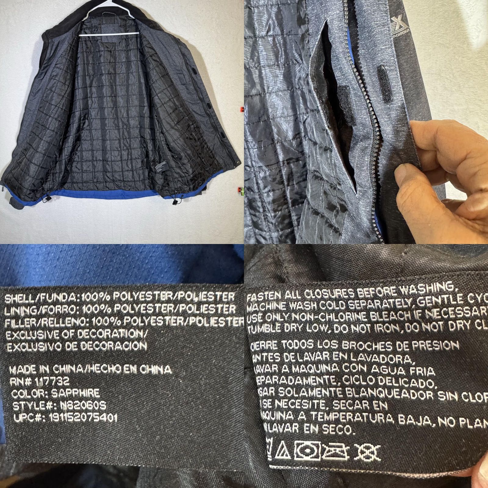 ZeroXposur ZeroXposur Jacket Mens XL Blue Gray Insulated Full Zip Winter Coat Size US XL / EU 56 / 4 - 9 Thumbnail